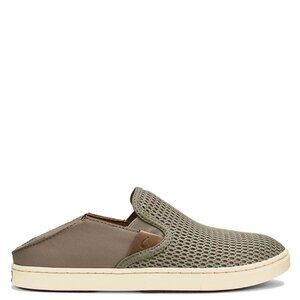 OluKai Women's PEHUEA Slip-On Mesh Sneakers - Taupe and White 8.5